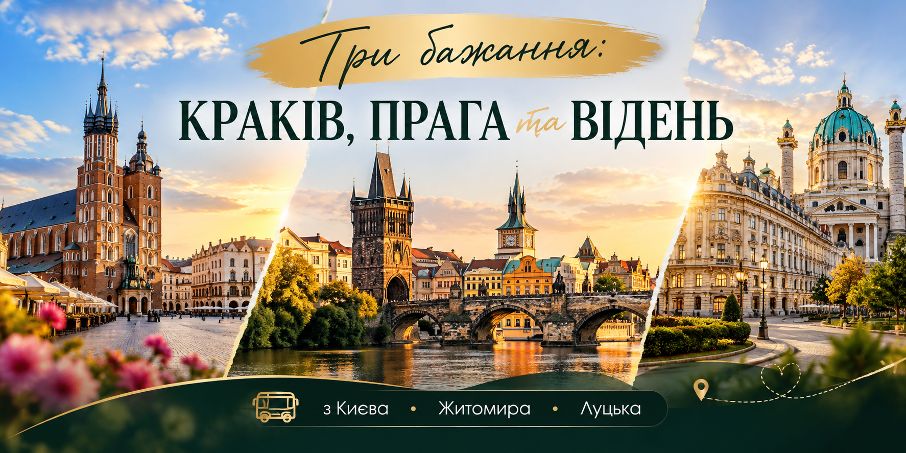 «Три бажання: Краків, Прага та Відень» з Києва, Житомира, Луцька..